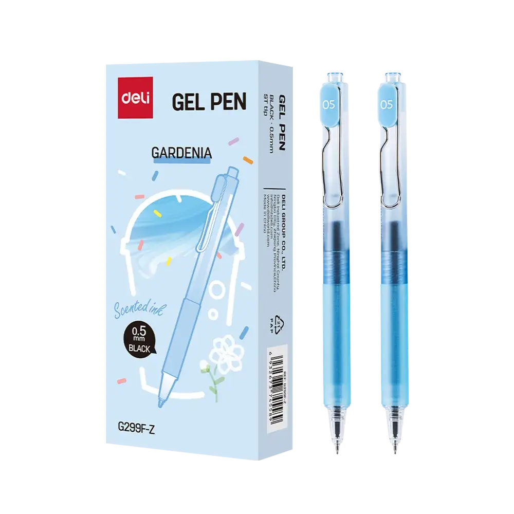Bolígrafo Deli Gel Negro Retractíl 0.5mm Azul