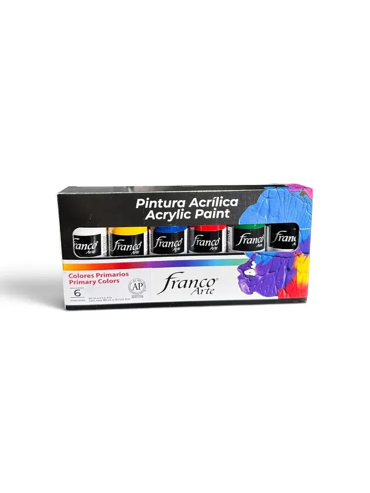Pintura Acrílica 60ml Franco Arte x6 Primarios