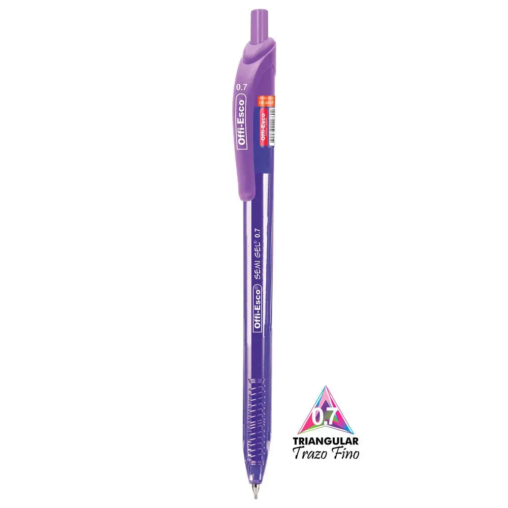 Bolígrafo Offi-Esco Retráctil 0.7 Morado Semi Gel OE-053F