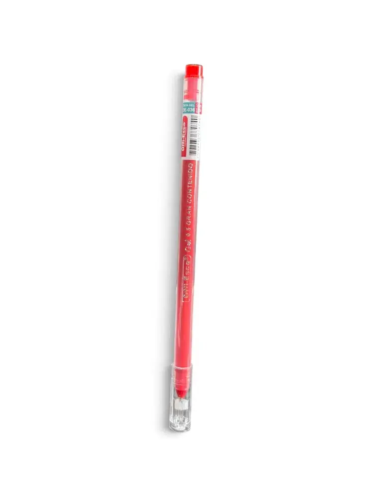 Bolígrafo Offi-Esco Tapa 0.5 Rojo Gel OE-036