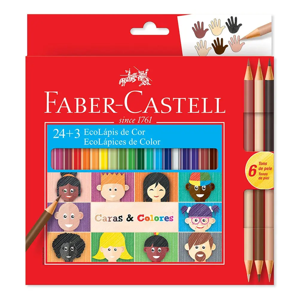 Lápiz Color Faber Castell x 24+3 Caras