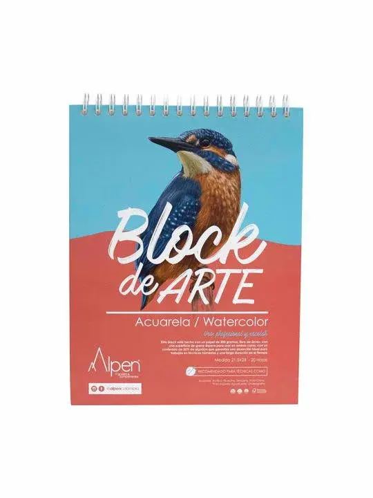 Block Boceto Bitácora Acuarela 300gr x 20 Hojas Tamaño Carta