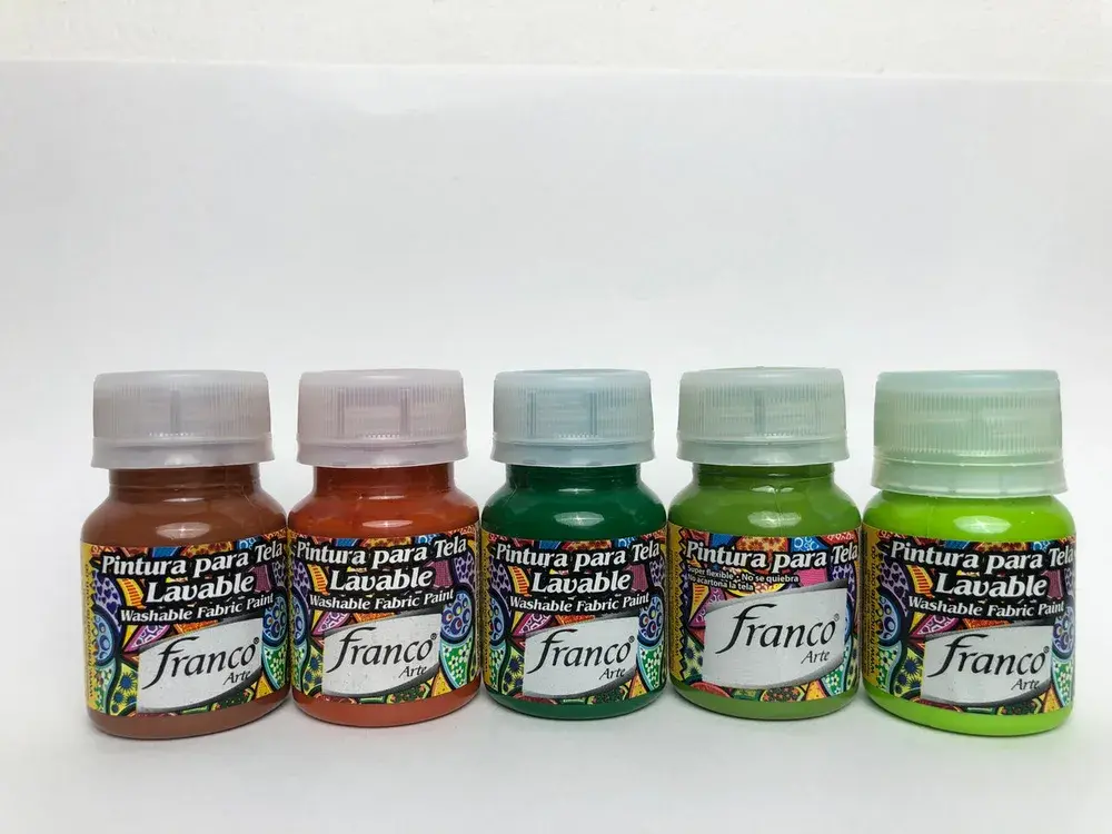 Pintura Para Tela 30cc Franco Arte Verde Naranja y Marrón