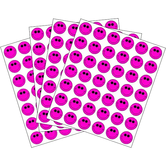 Rótulos Adhesivos Carita Feliz Fucsia 16mm