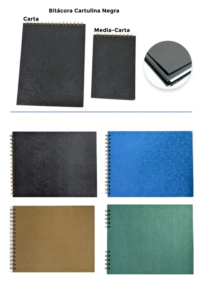 Block Boceto Bitácora Cartulina Negra 180gr X 30 Hojas Media Carta