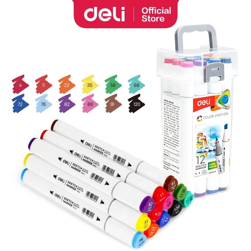 Marcador Deli para Bocetos x12 Doble Punta