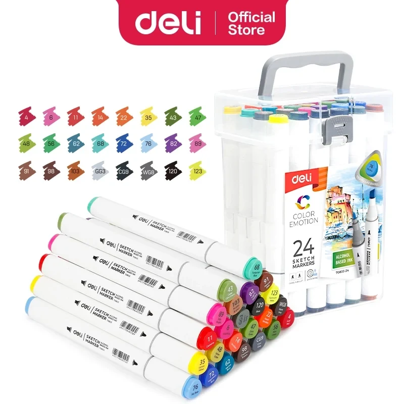 Marcador Deli para Bocetos x24 Doble Punta