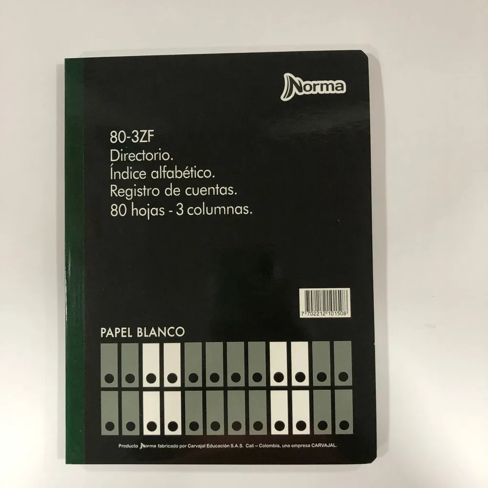 Libro 3 Columnas Medio Oficio 80 Hojas Con Índice Norma