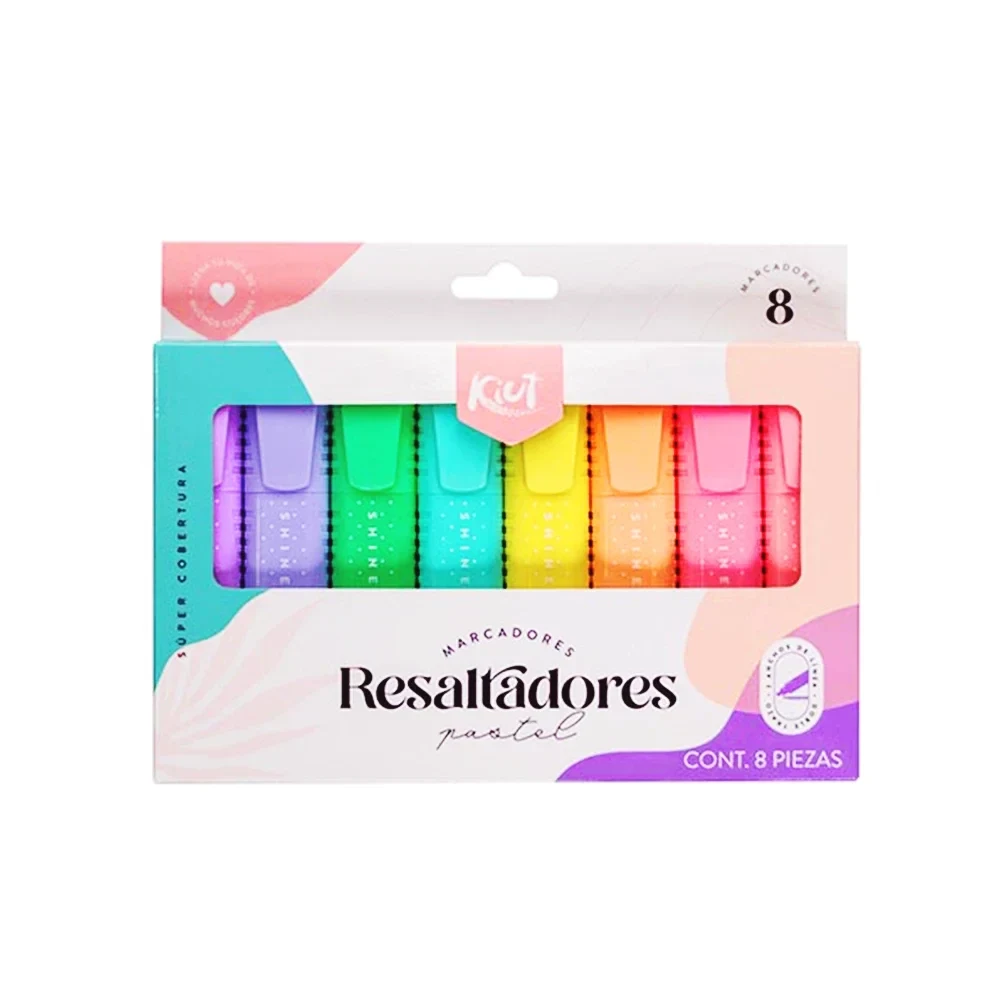 Resaltador KIUT Pastel Paquete X 8 Surtidos