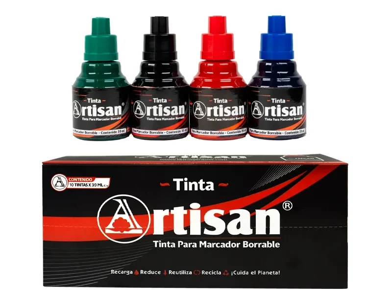 Tinta Recarga Marcador Borrable ó Seco Artisan En Tres Colores