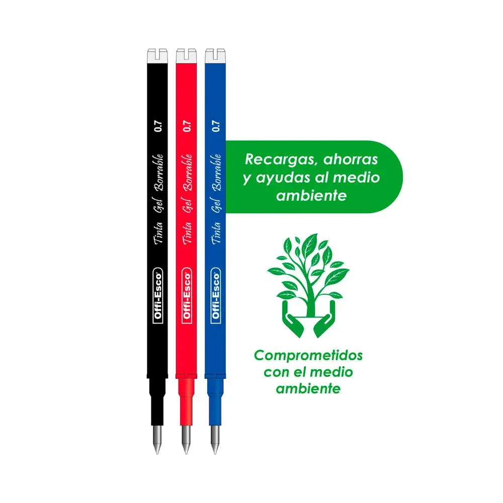Repuesto Bolígrafo Offi-Esco Borrable OE-025r Negro