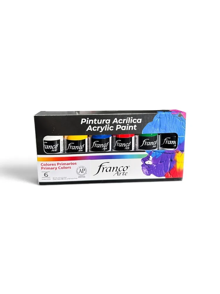 Pintura Acrílica 60ml Franco Arte x6 Primarios