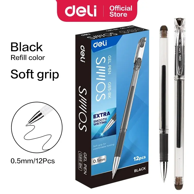 Bolígrafo Deli Gel Negro 0.5mm