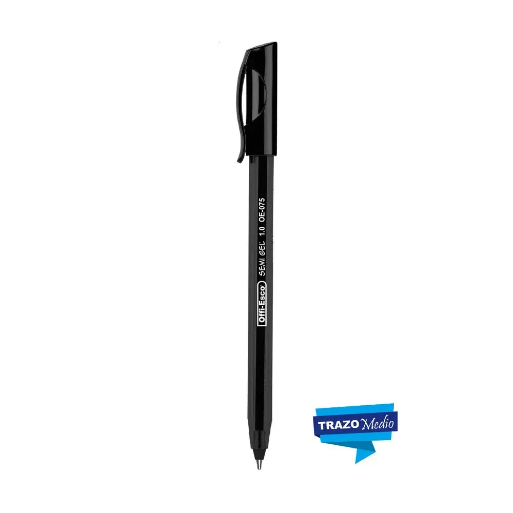 Bolígrafo Offi-Esco Tapa Semi Gel 1.0 Negro OE-075