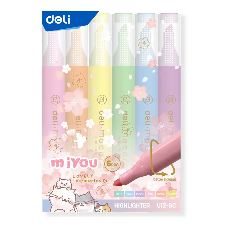Resaltador Deli Pastel x6