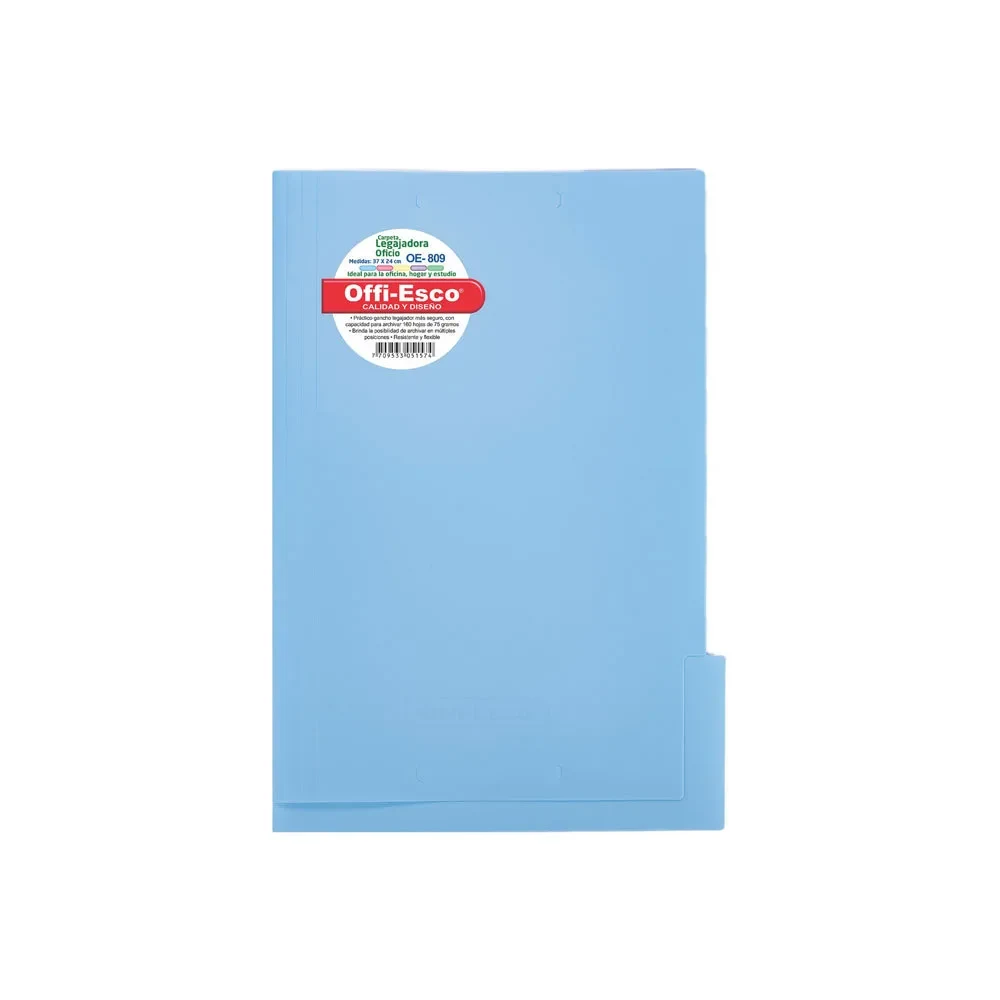 Folder Plástico Offi-Esco Oficio Pastel OE-809