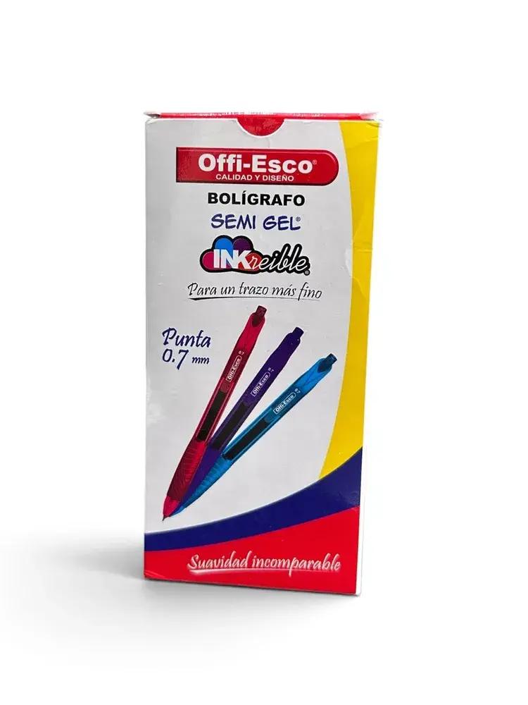 Bolígrafo Offi-Esco Retráctil 0.7 OE-051 x12 Colores