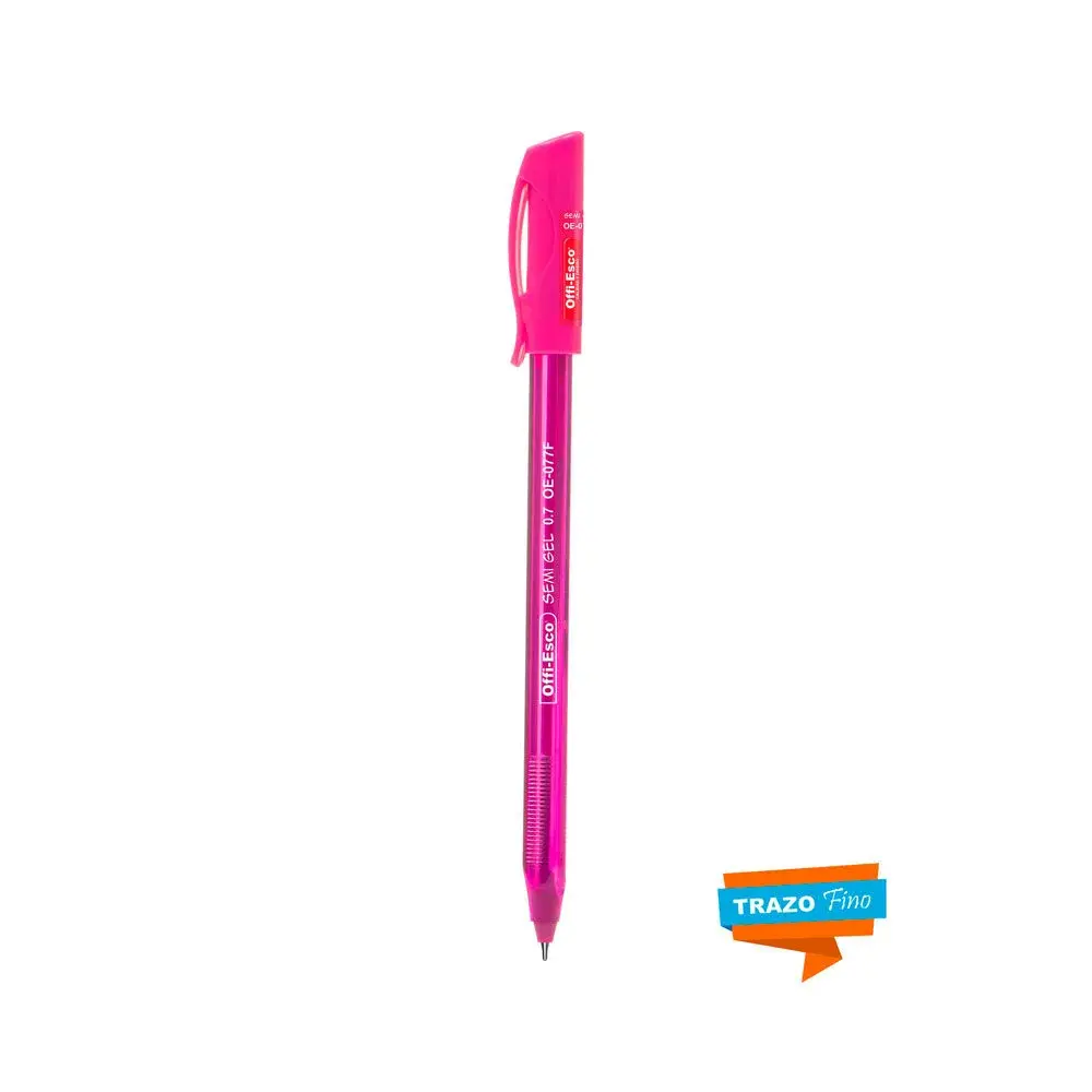 Bolígrafo Offi-Esco Tapa 0.7 Fucsia Semi Gel OE-077F