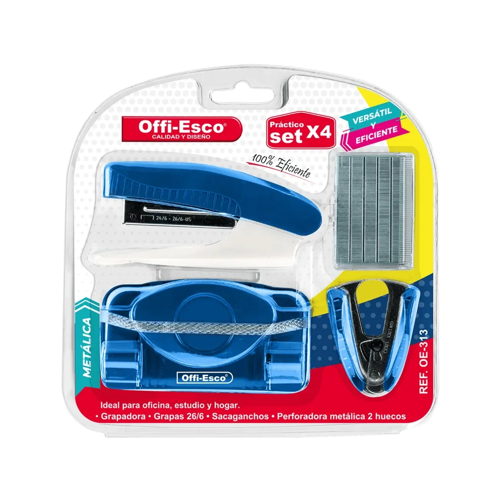 Kit Offi-Esco Oficina Engrapadora - Perforadora - Sacagrapas OE-313