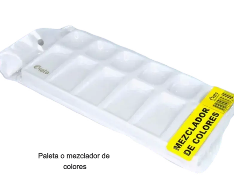 Paleta Rectangular Acrílica Para Acuarelas y Vinilos