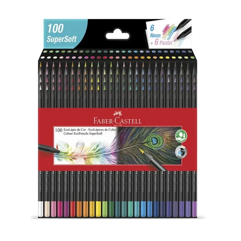 Lápiz Color Faber Castell X 100 Supersoft Largos