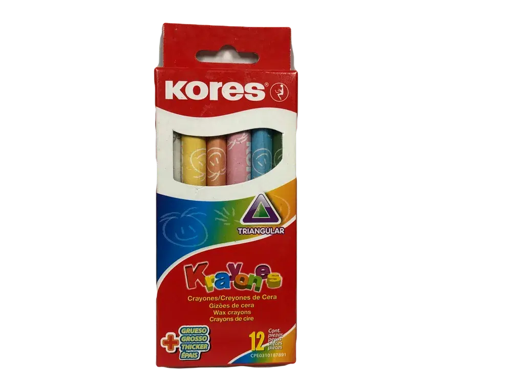 Creyón Grueso x 12 Triangular Kores