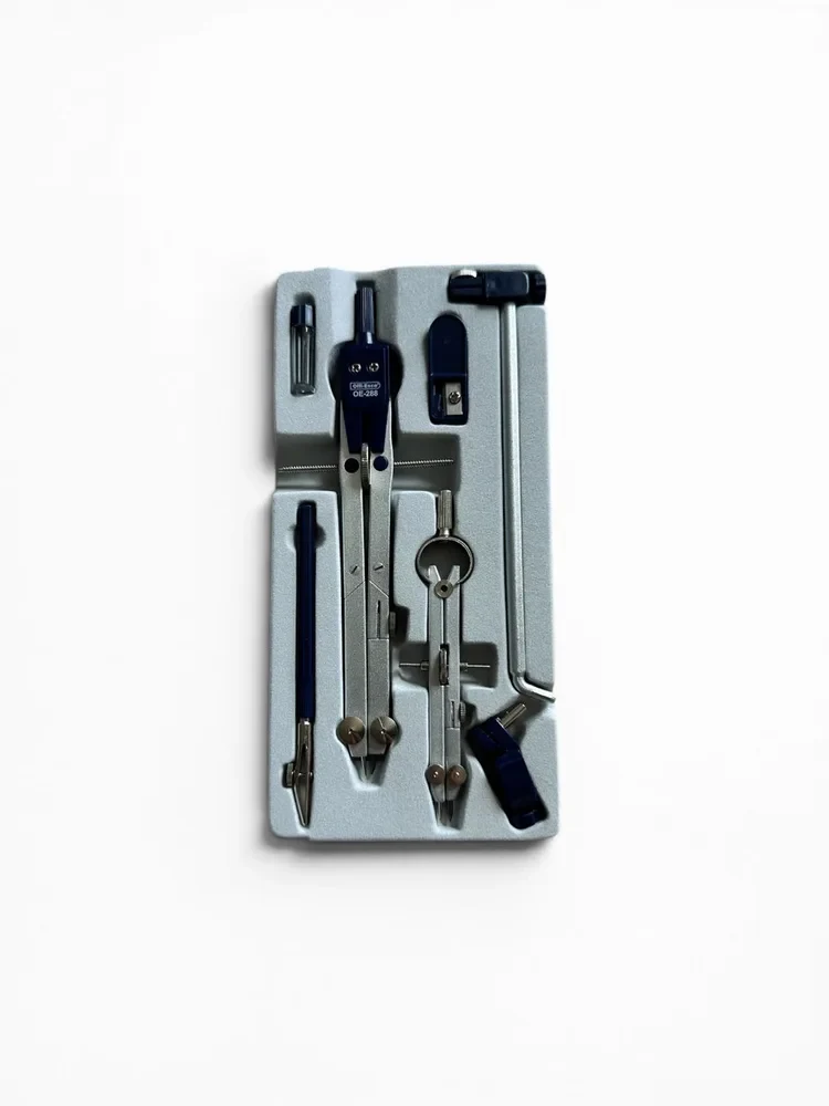 Compás De Precisión OE-288 Offi-Esco Set X2 Compás + Extensor + 5 Accesorios