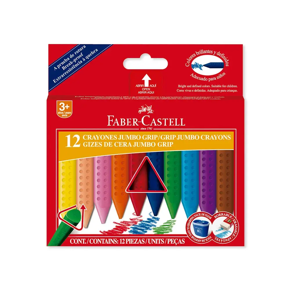 Creyón Jumbo Grip x 12 Faber castell