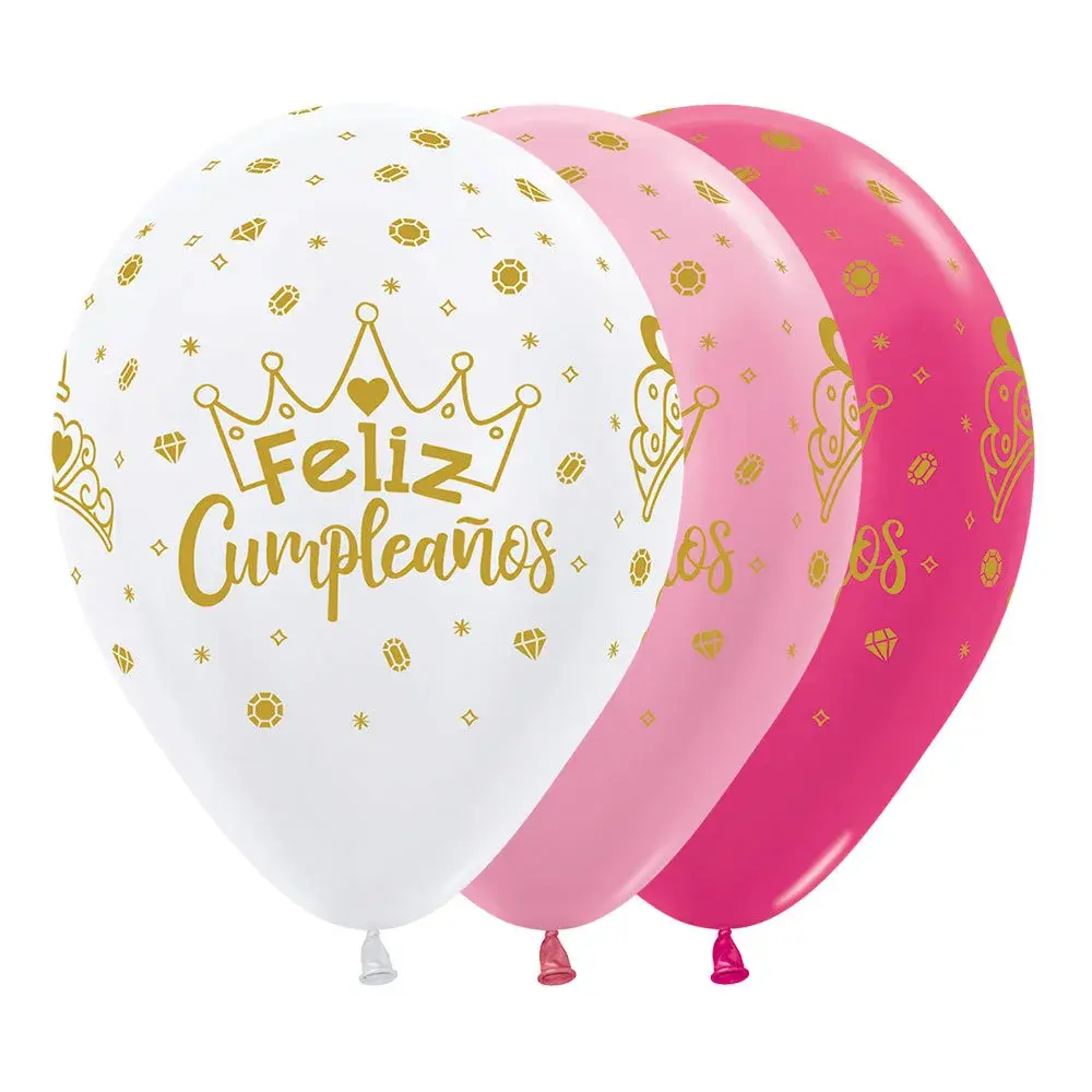 Globo Sempertex Inf Surtido Feliz Cumpleaños Coronas S & M R12 x 12