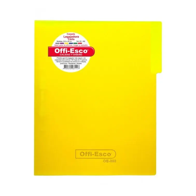 Folder Plástico Offi-Esco Carta Surtido Ref. OE-808
