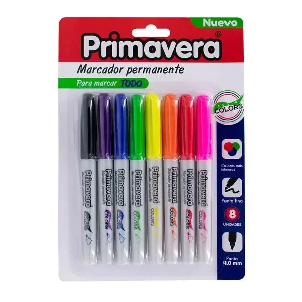 Marcador Primavera Punta Fina X 8