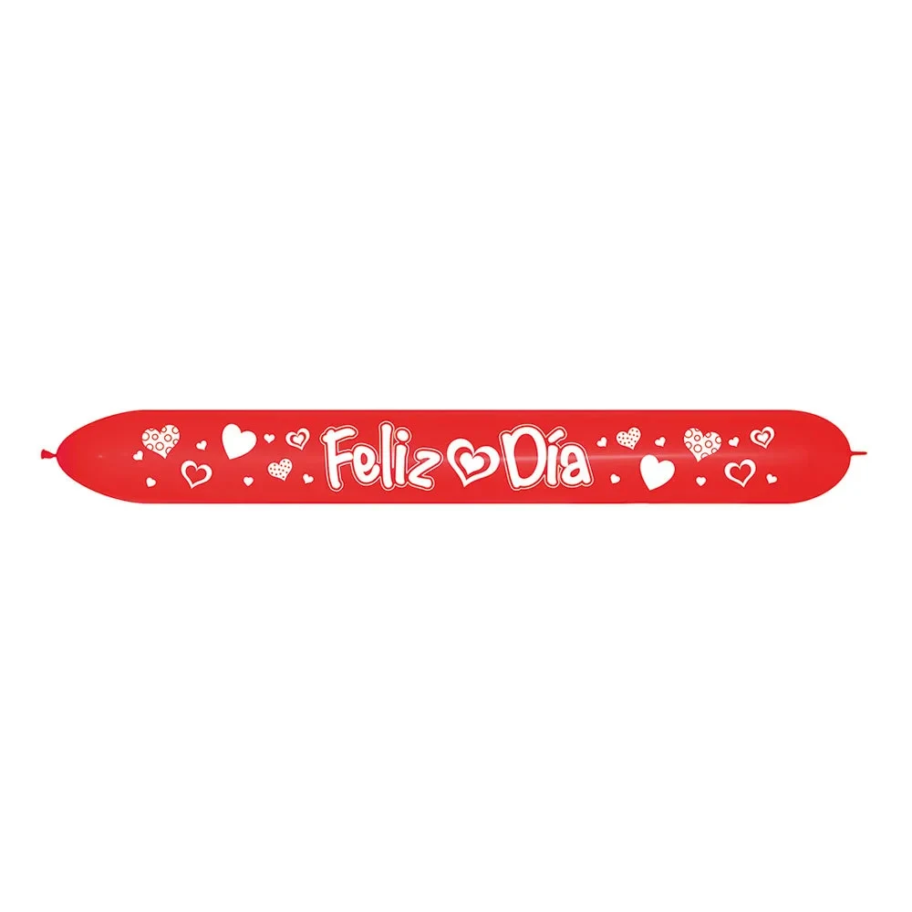 Globo Sempertex Globograma Feliz Día Corazones Rojo x 3