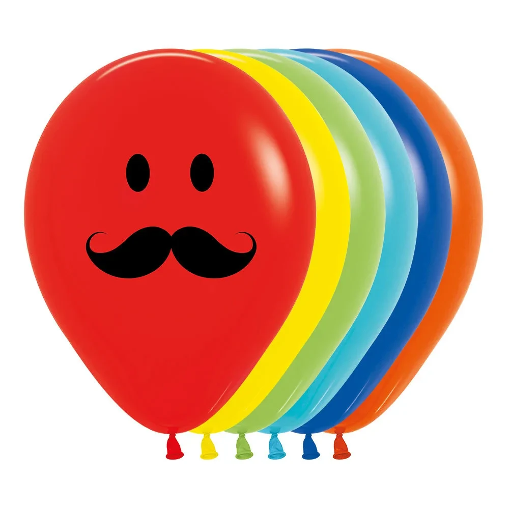 Globo Sempertex Surtido Imp Carita Feliz Bigote R12 x 12