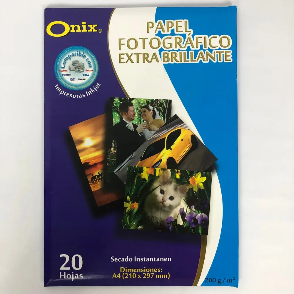Papel Fotográfico Onix 200gr x 20und Tamaño A4