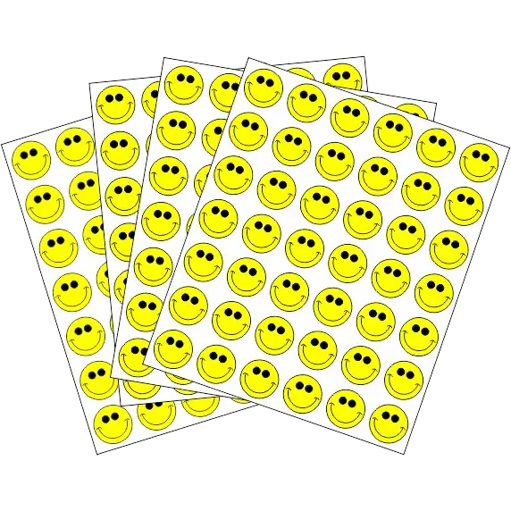 Rótulos Adhesivos Carita Feliz Amarilla 16mm