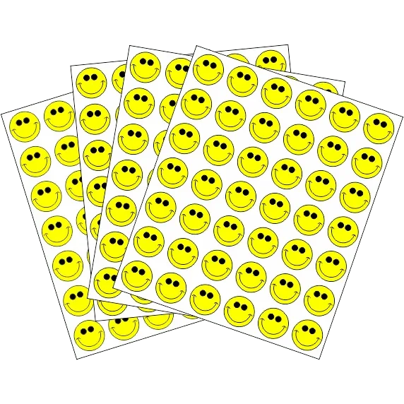 Rótulos Adhesivos Carita Feliz Amarilla 16mm