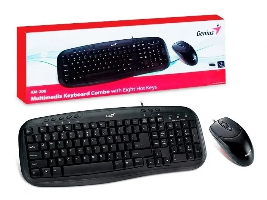 Teclado Genius KM-200 Combo Con Mouse Alámbrico