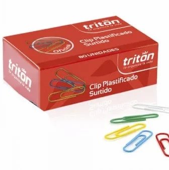 Clips Sencillo Color Triton Caja X 80 und
