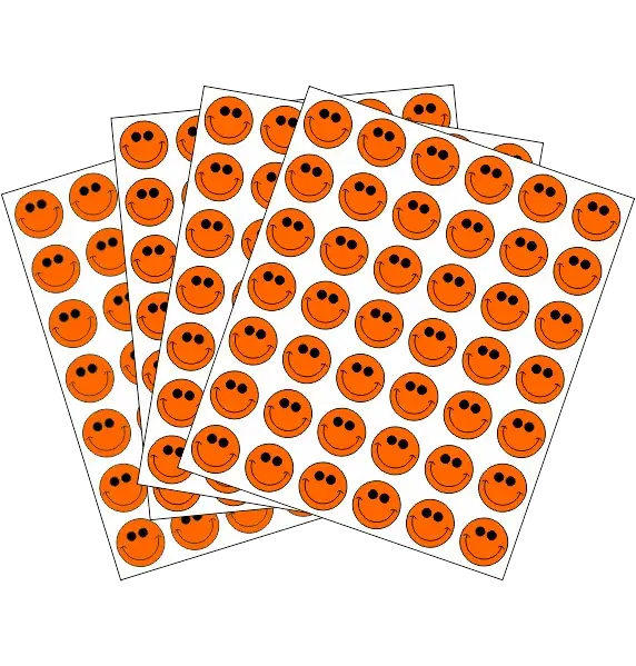 Rótulos Adhesivos Carita Feliz Naranja 16mm