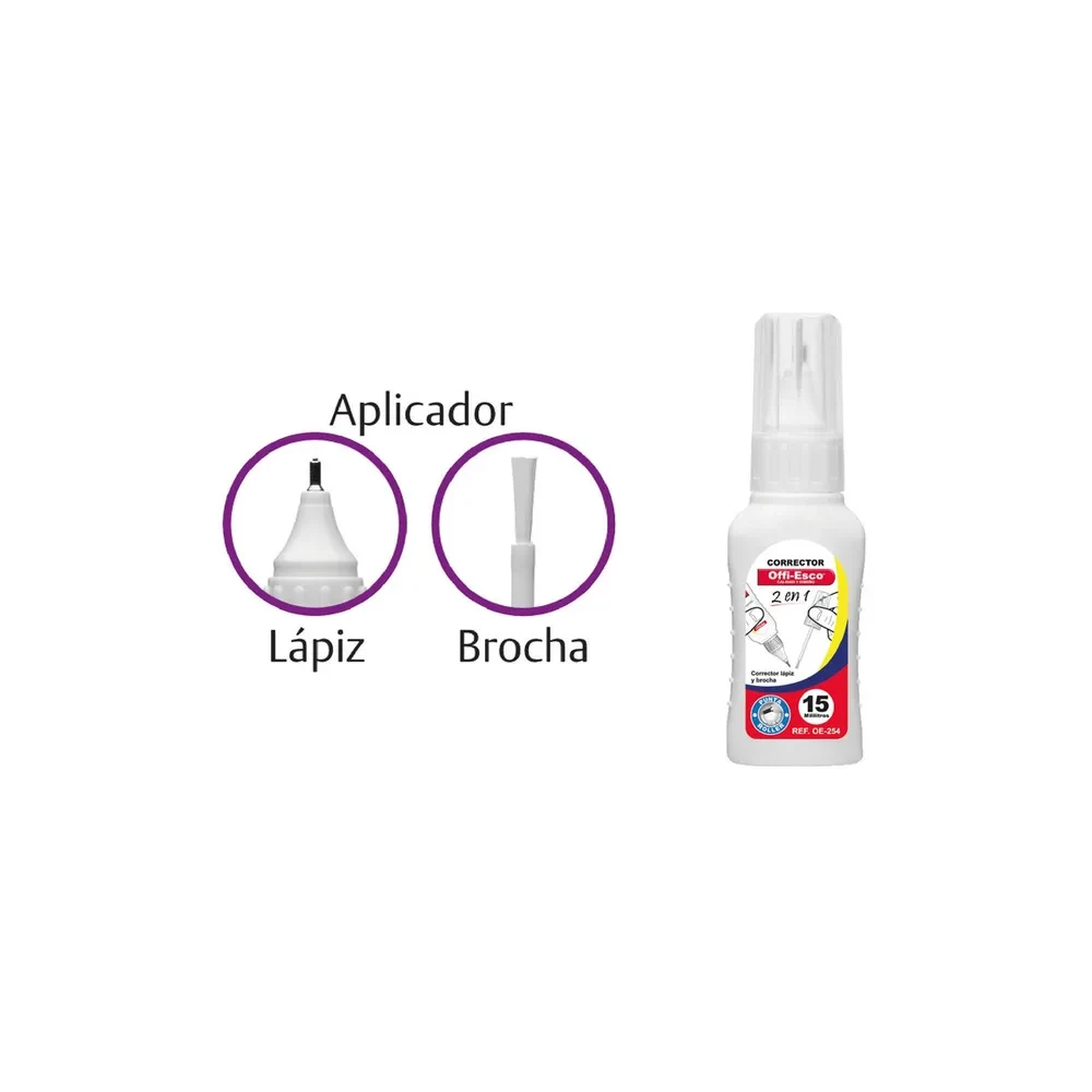Corrector Offi-Esco Doble Servicio 2 EN 1 OF-254 15ml