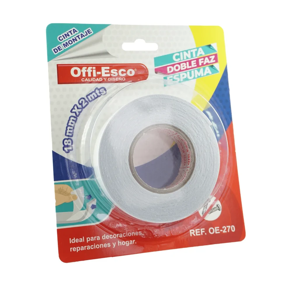 Cinta Doble Faz Offi-Esco Espuma 18mm X 2m OE-270