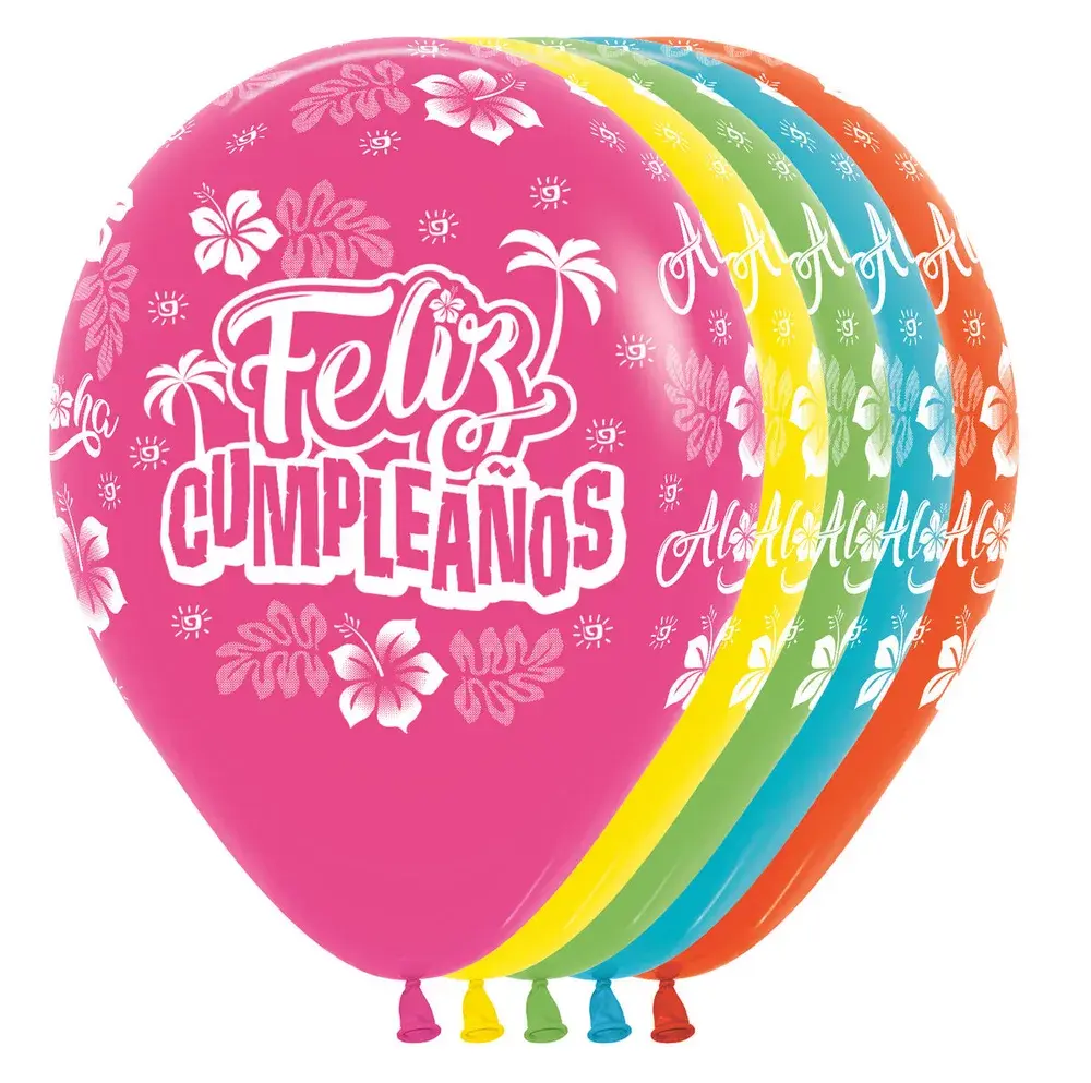 Globo Sempertex Inf Feliz Cumpleaños Hawaiano R12 x 12
