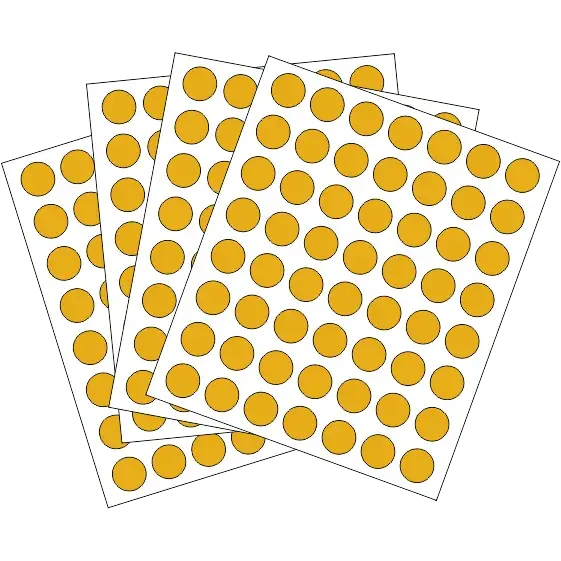Rótulos Adhesivos Circulo Dorado 13mm