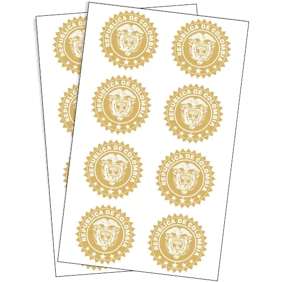Rótulos Adhesivos Escudo Dorado 40mm