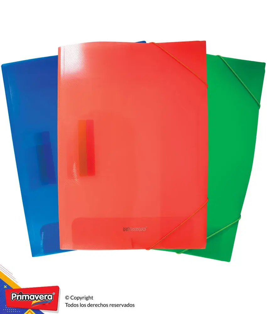 Carpeta Plástica Con Elástico Liga Oficio Unicolor