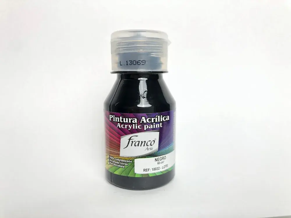 Pintura Acrílica Franco Arte Tonos Blanco Negro y Gris