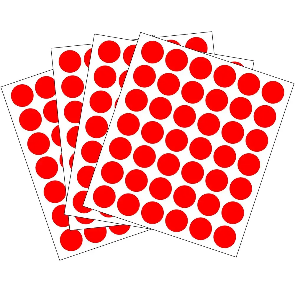 Rótulos Adhesivos Circulo Rojo 16mm
