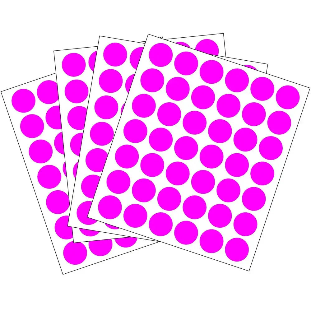 Rótulos Adhesivos Circulo Fucsia 16mm