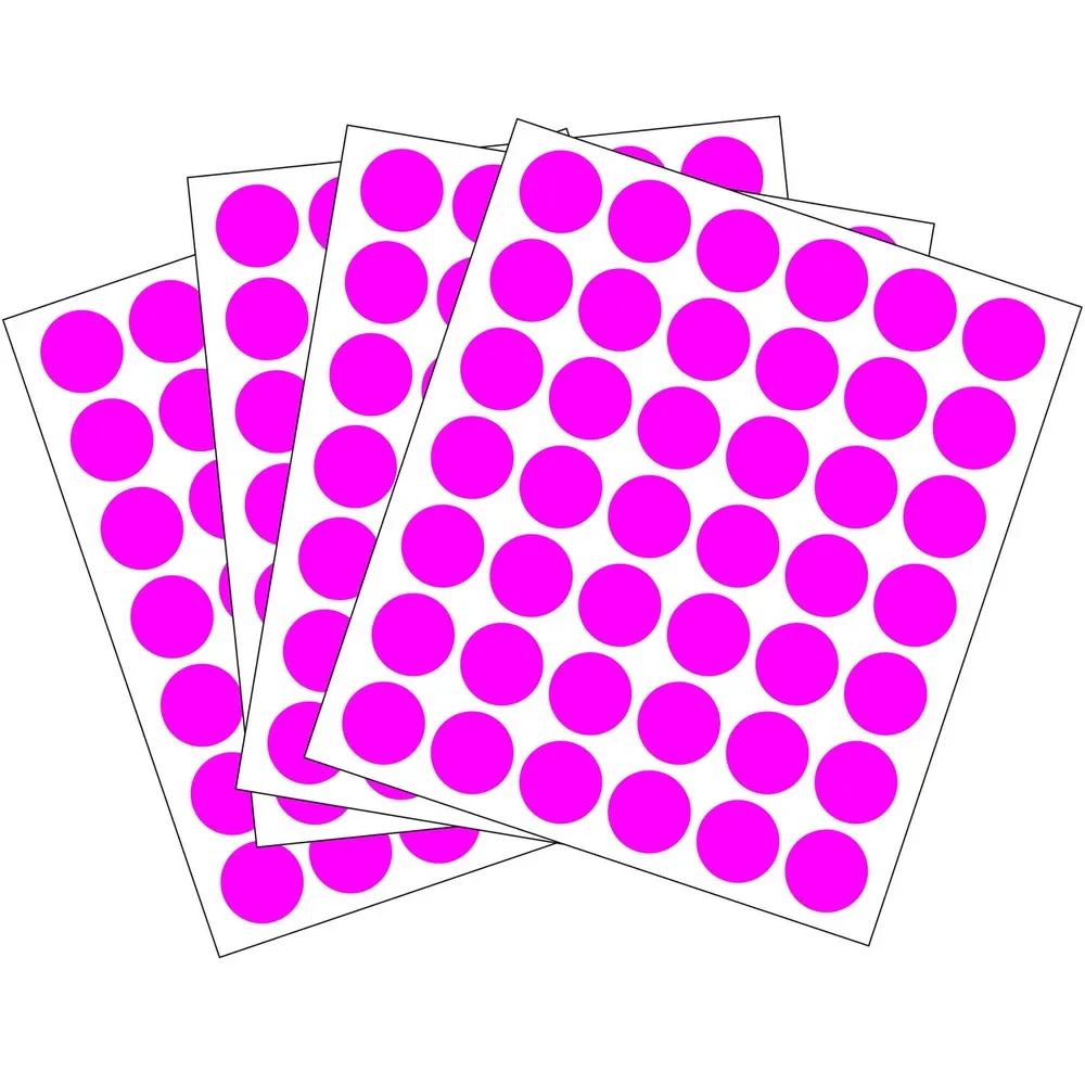 Rótulos Adhesivos Circulo Fucsia 16mm