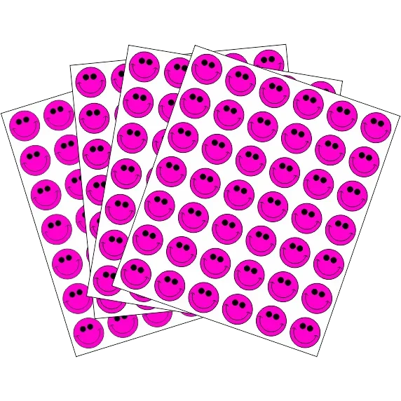 Rótulos Adhesivos Carita Feliz Fucsia 16mm